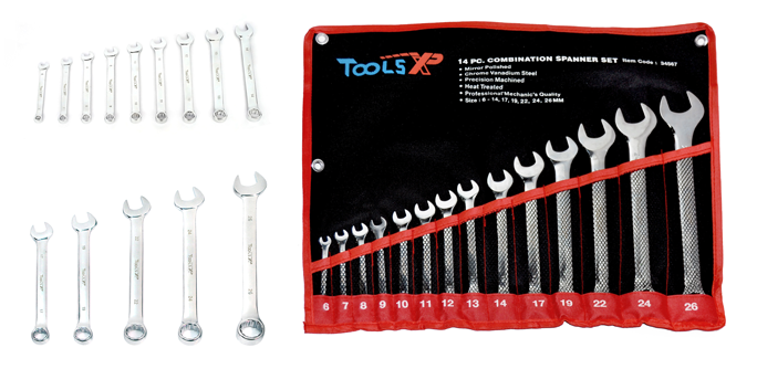 14 Pc Combination Wrench Set - CRV Steel