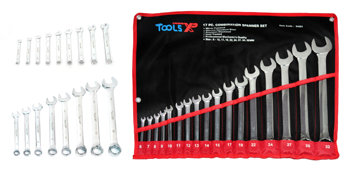 17 Pc Combination Wrench Set - CRV Steel